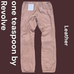 REVOLVE Pink Leather Jogger Pants. Size Small